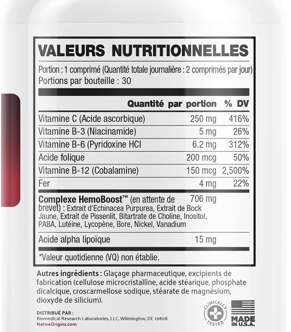Prohemia packaging on shelf suggests convenient daily supplement.
