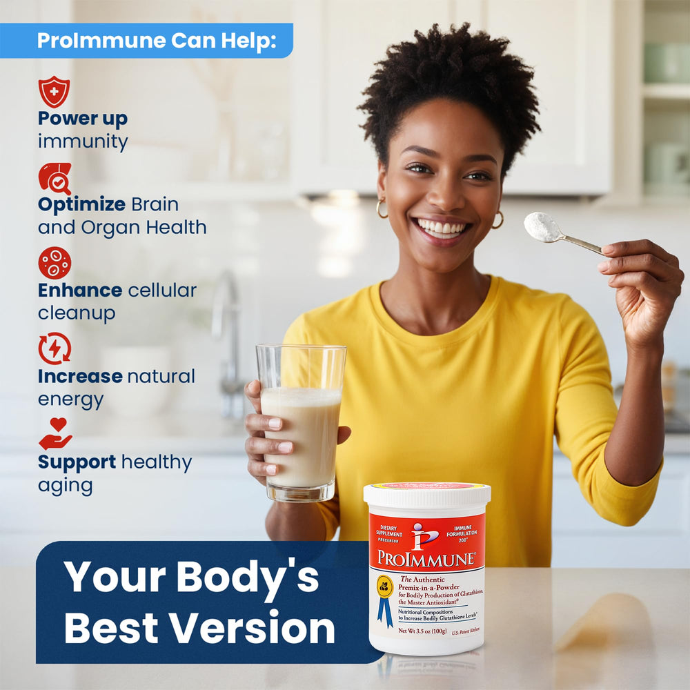 ProImmune Glutathione powder mixed into coffee for a warm boost