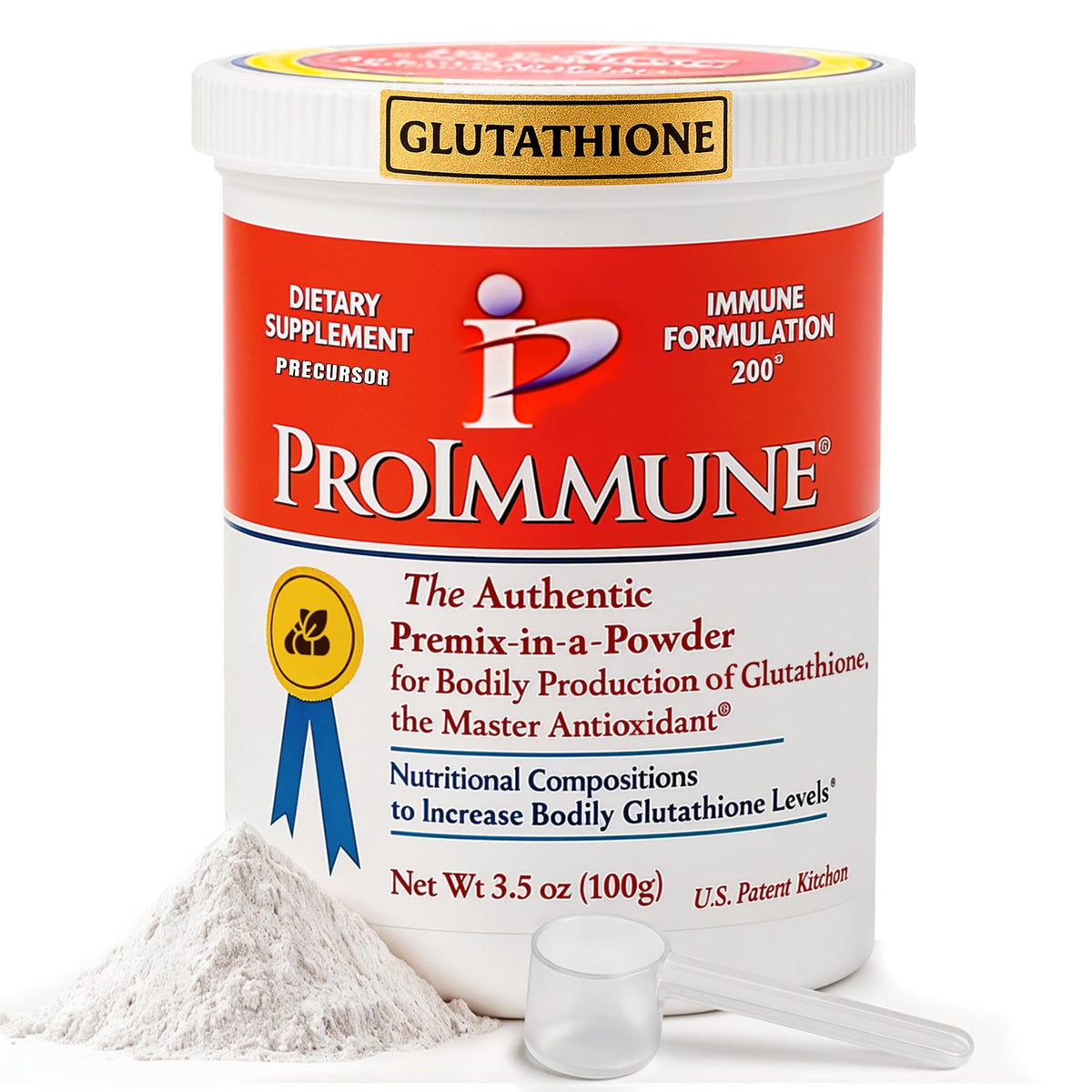 ProImmune Glutathione powder packaging shows premium immune support branding