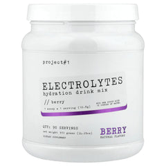 Project #1 Electrolyte Drink Mix Berry bottle pour supports hydration during workouts.