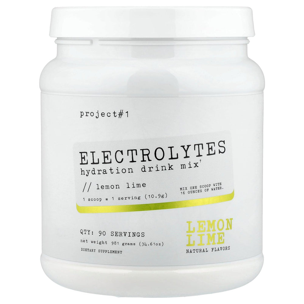 Project #1 electrolyte drink mix bottle pour supports quick, low-calorie hydration.
