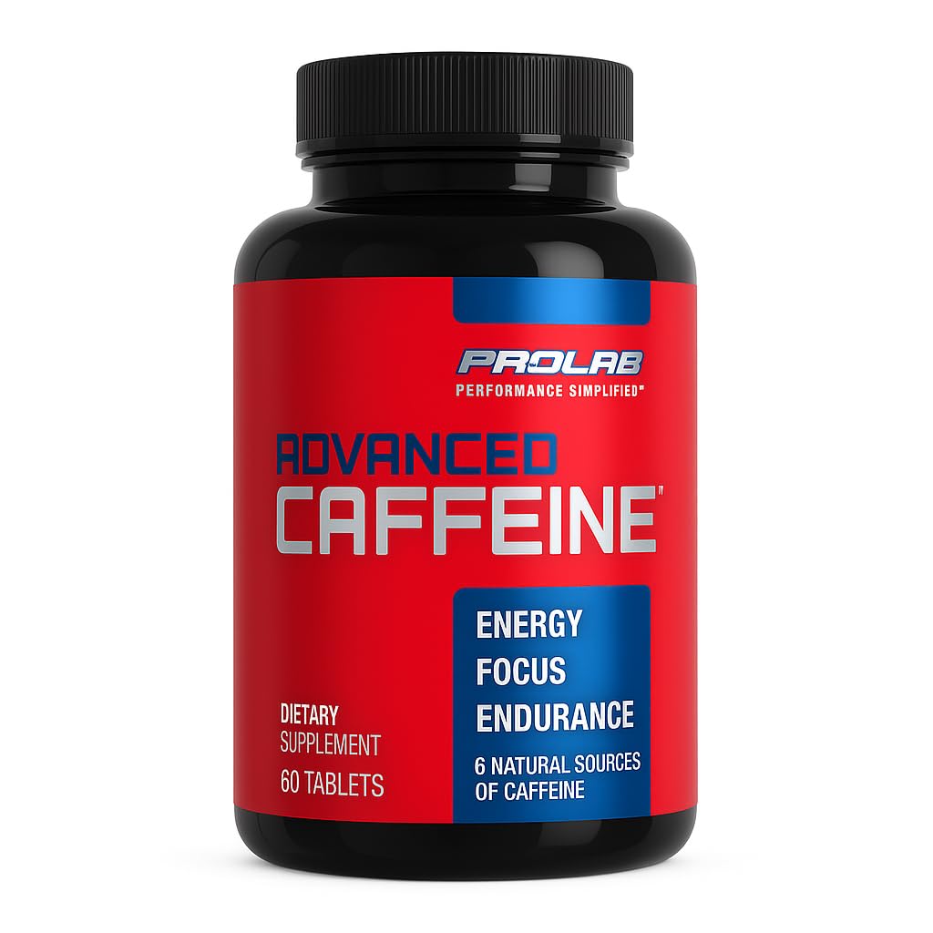 ProLab Advanced Caffeine tablets front view showing bottle for fast-acting energy