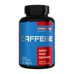 ProLab caffeine tablets 200mg bottle front for clean energy and focus.