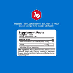 ProLab Caffeine Tablets 200mg tablets closeup reveals compact pills.