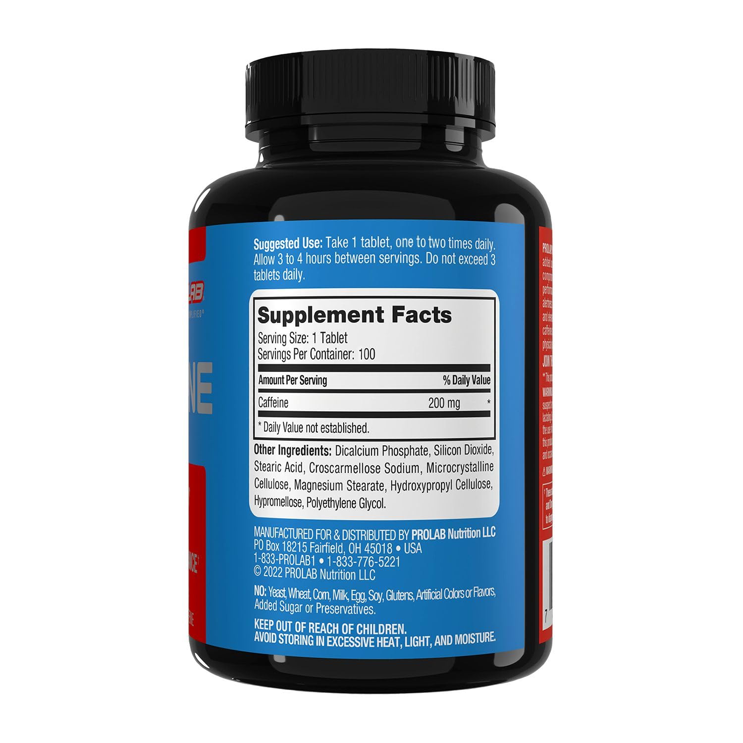 ProLab caffeine tablets in use during workout or study sessions.