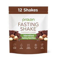 Prolon chocolate drink mix packet highlights low-sugar flavor for fasting mornings