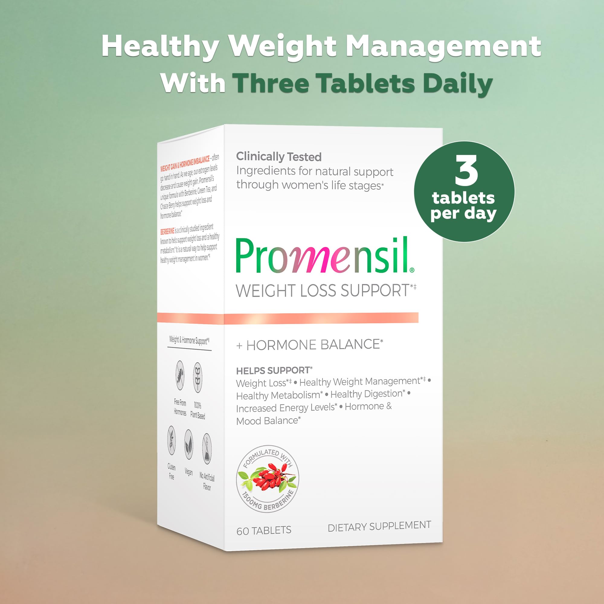 Promensil green tea extract capsule highlighting EGCG for energy and health
