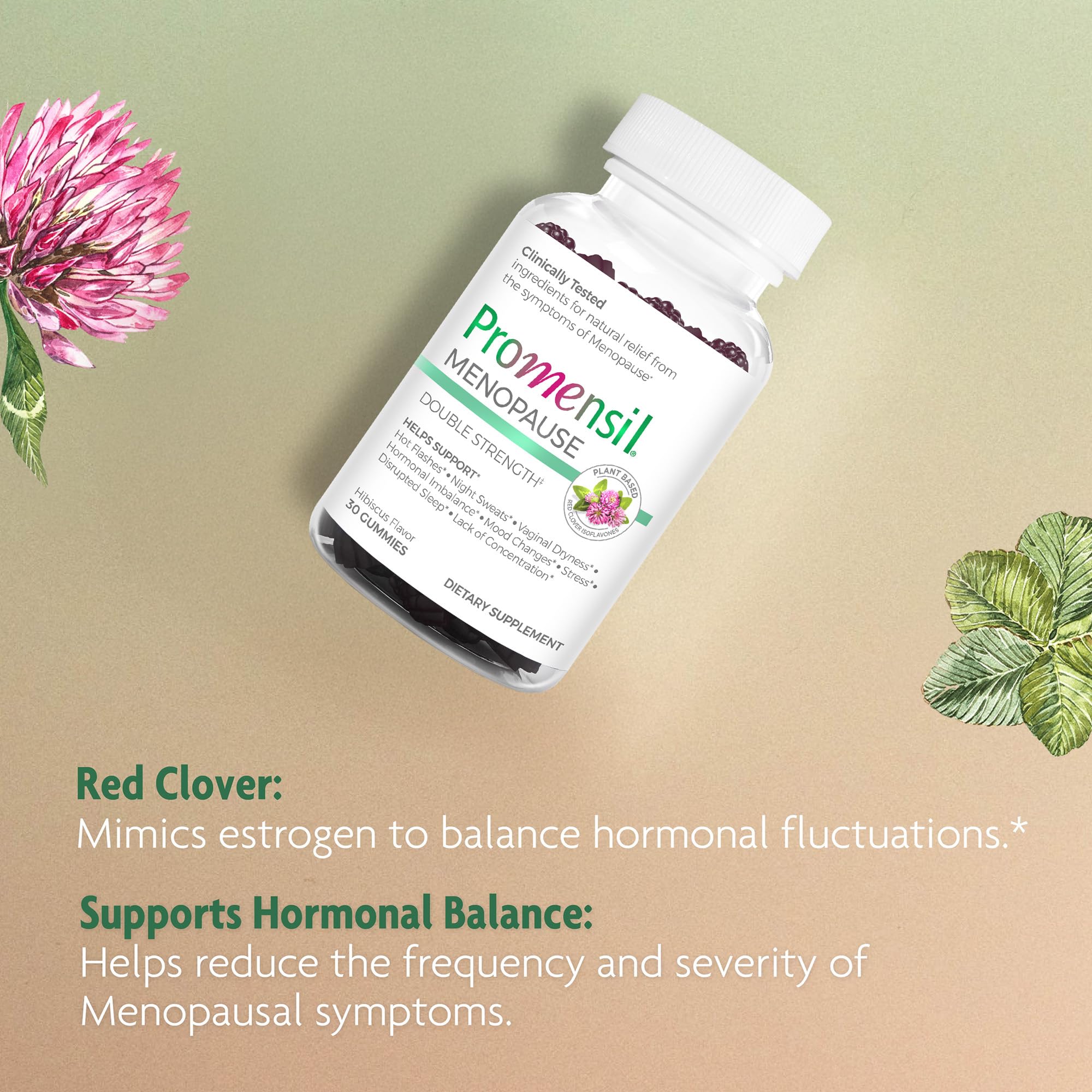 Isoflavones close-up emphasize plant-based hormonal support.
