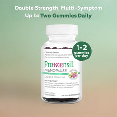 Promensil red clover gummies at night for potential night sweat relief.