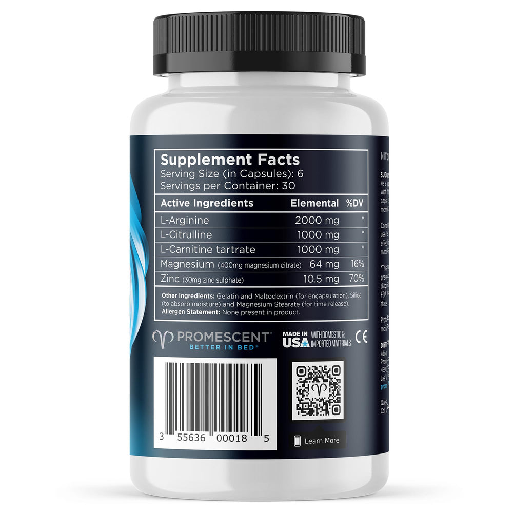 Promescent VitaFLUX bottle side angle highlighting triple-power formula