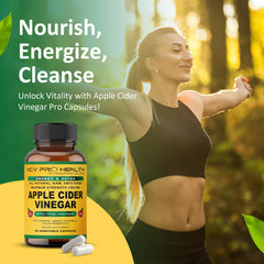 Close-up of Promethean Wellness ACV Pro capsules for gut-friendly daily digestion