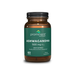 Prominent Nutrition Ashwagandha bottle front for daily balance.
