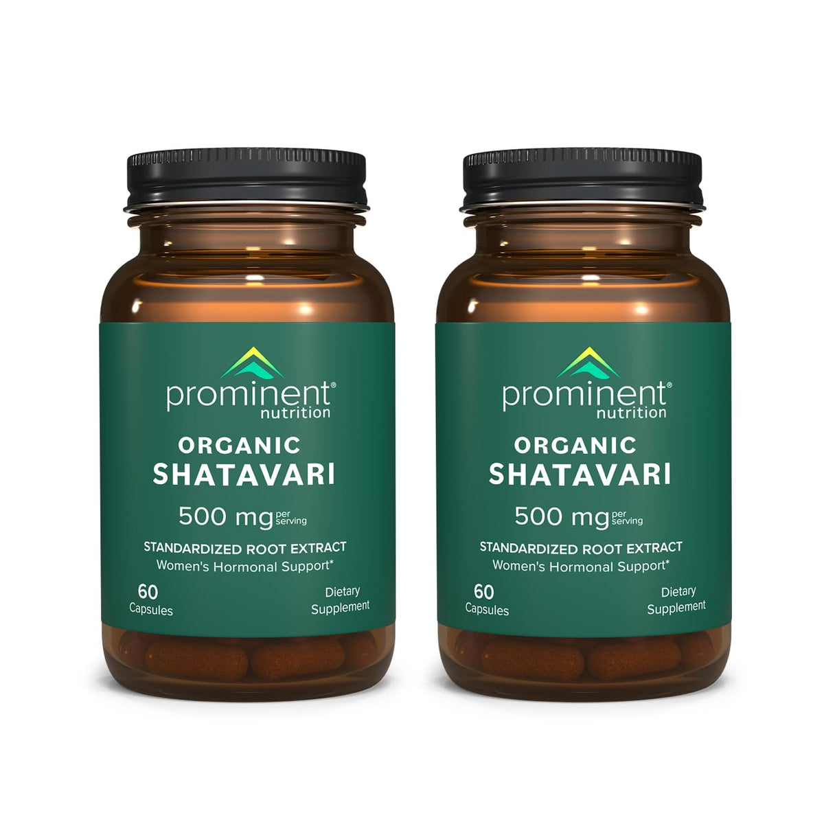 Prominent Nutrition Organic Shatavari capsules bottle supports daily hormone balance naturally.