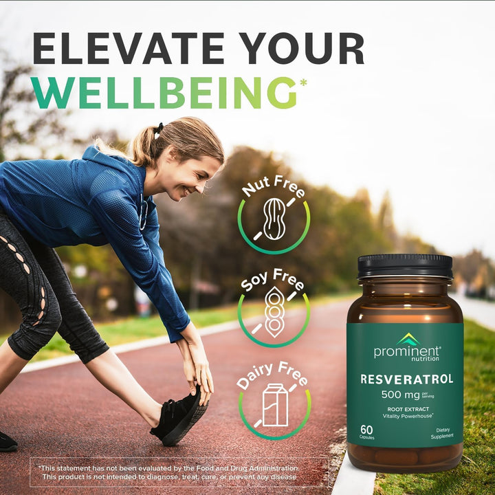 Prominent Nutrition Resveratrol packaging side showing no artificial fillers