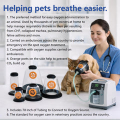 PROMEVET Pet Oxygen Mask Size Collection shows five sizes for optimal pet fit.