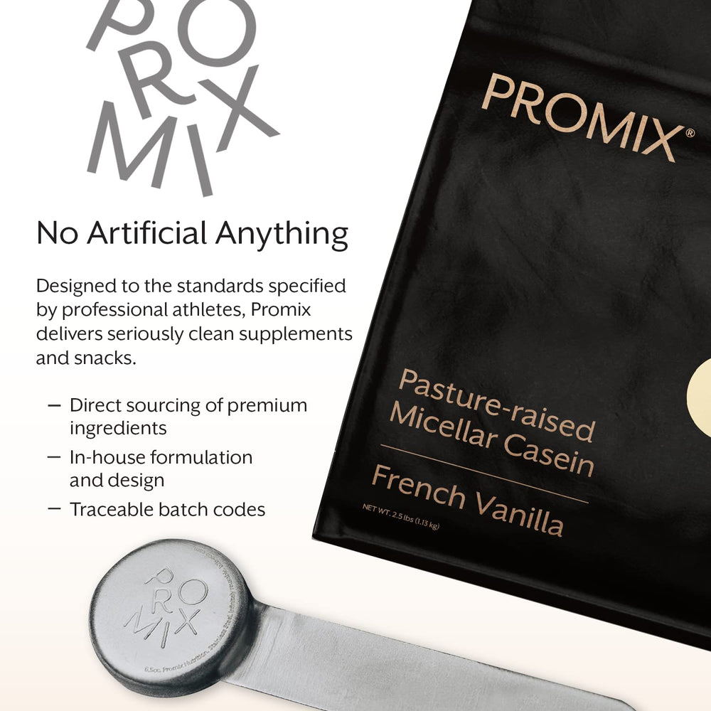 Promix Casein Vanilla mixed in a glass demonstrates easy blending and taste.