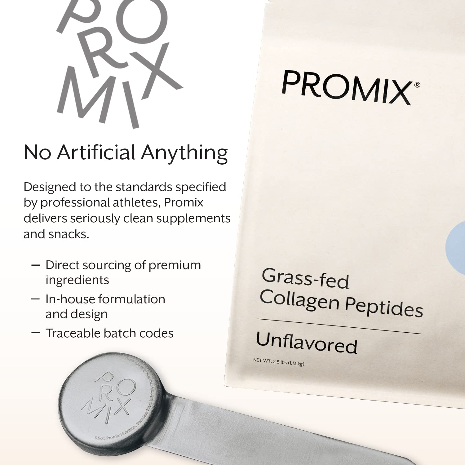 ProMix Nutrition Collagen Peptides grass-fed ingredients underscore purity.