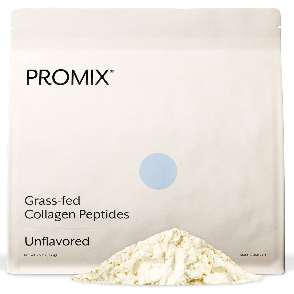 ProMix Nutrition Collagen Peptides bottle shows flavorless powder for skin and joints.