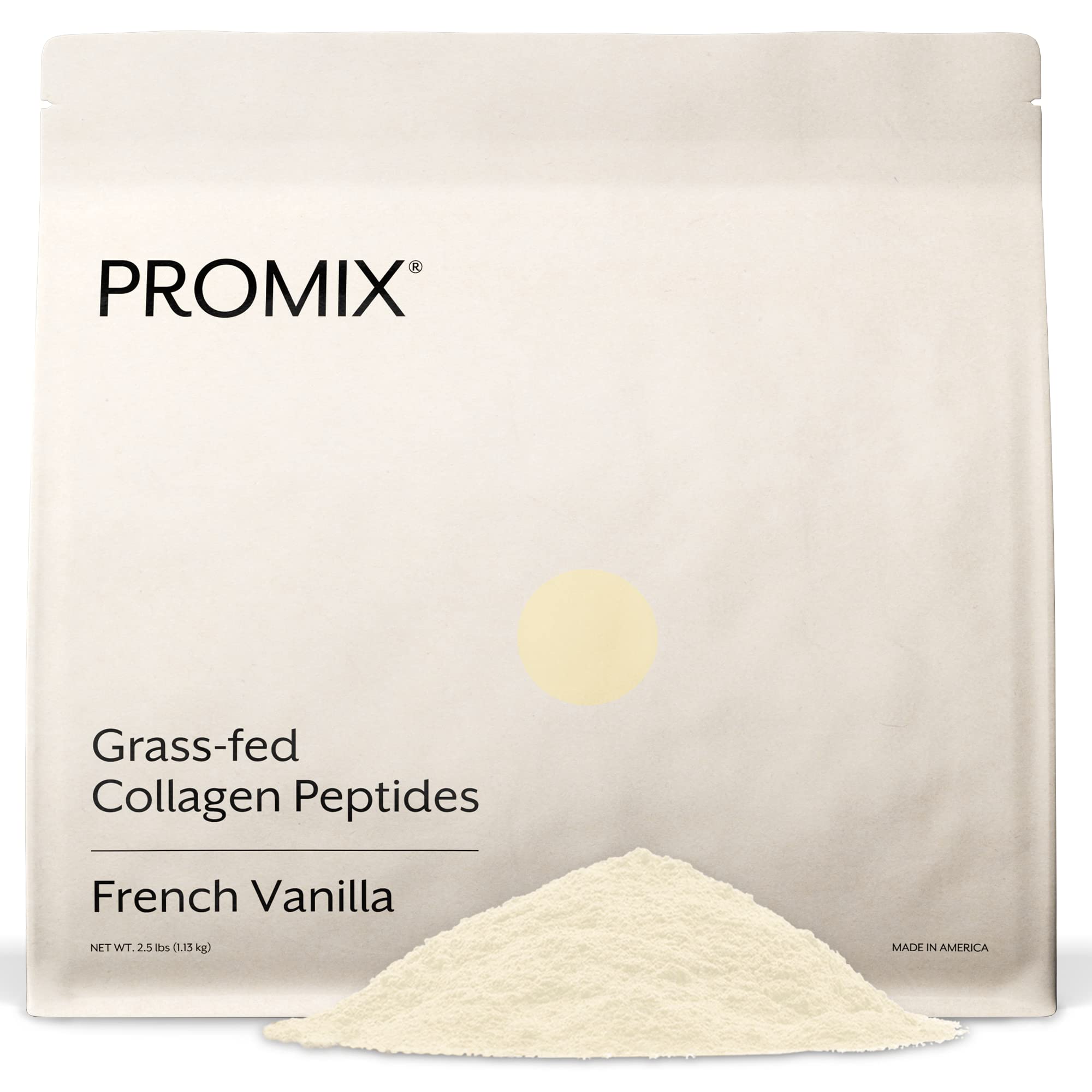 Promix Nutrition collagen powder vanilla bottle, ready for daily protein support