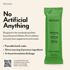 Promix Nutrition electrolyte bottles and label highlighting natural Himalayan salt