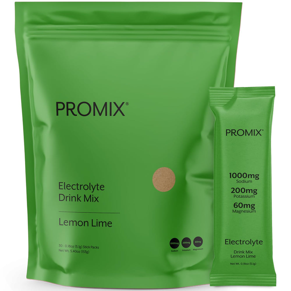 Promix Nutrition electrolytes lemon lime packets for on-the-go hydration during workouts