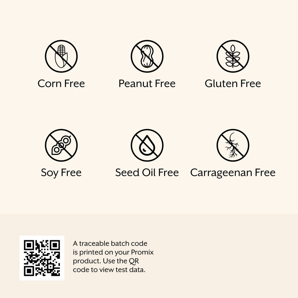 Promix Puff Bars display gluten-free and kosher certifications