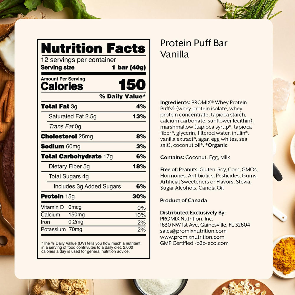 Promix Nutrition clean label shows no peanuts or artificial colors