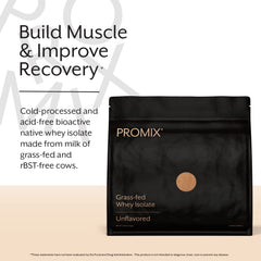 ProMix Nutrition label close-up highlighting grass-fed source and BCAAs