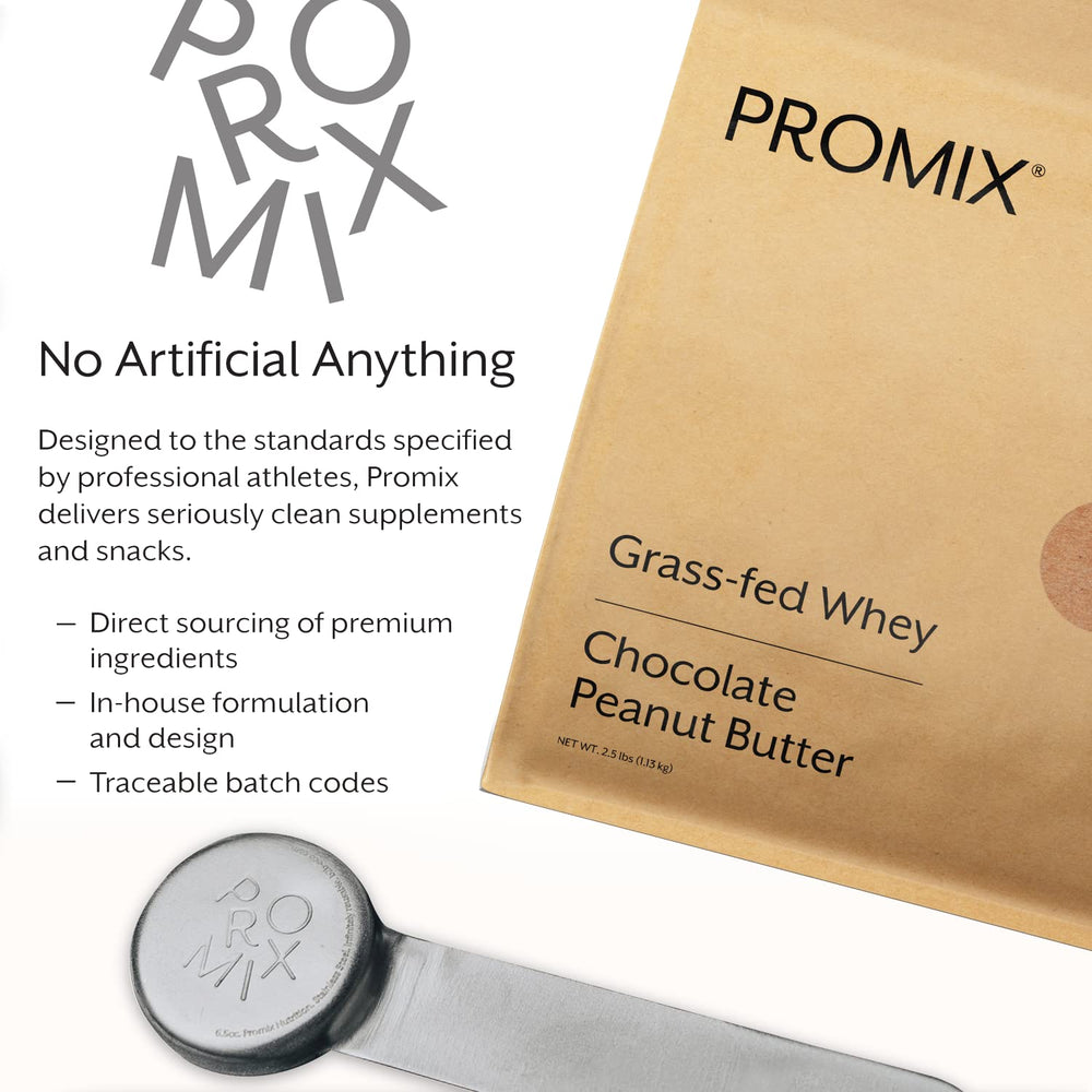 Promix Nutrition whey nutrition panel closeup shows transparent, clean ingredients