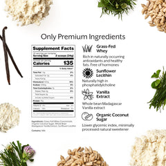 ProMix Nutrition vanilla whey ingredient snapshot highlights natural vanilla and clean ingredients.
