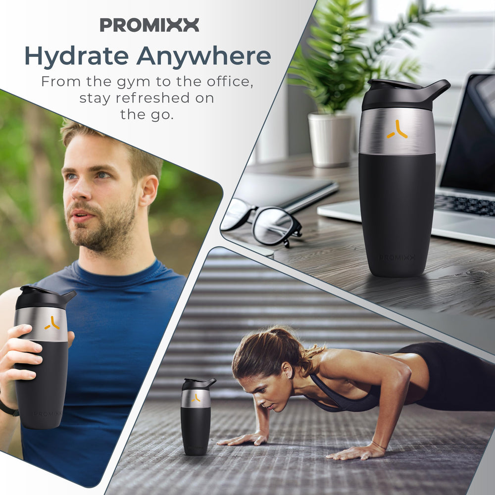 Promixx portable 32oz shaker for pre-workout mixes
