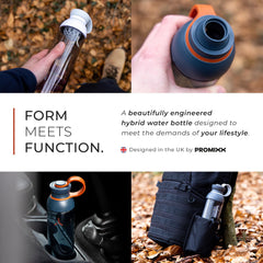 Promixx FORM bottle held in hand demonstrating compact 26oz size