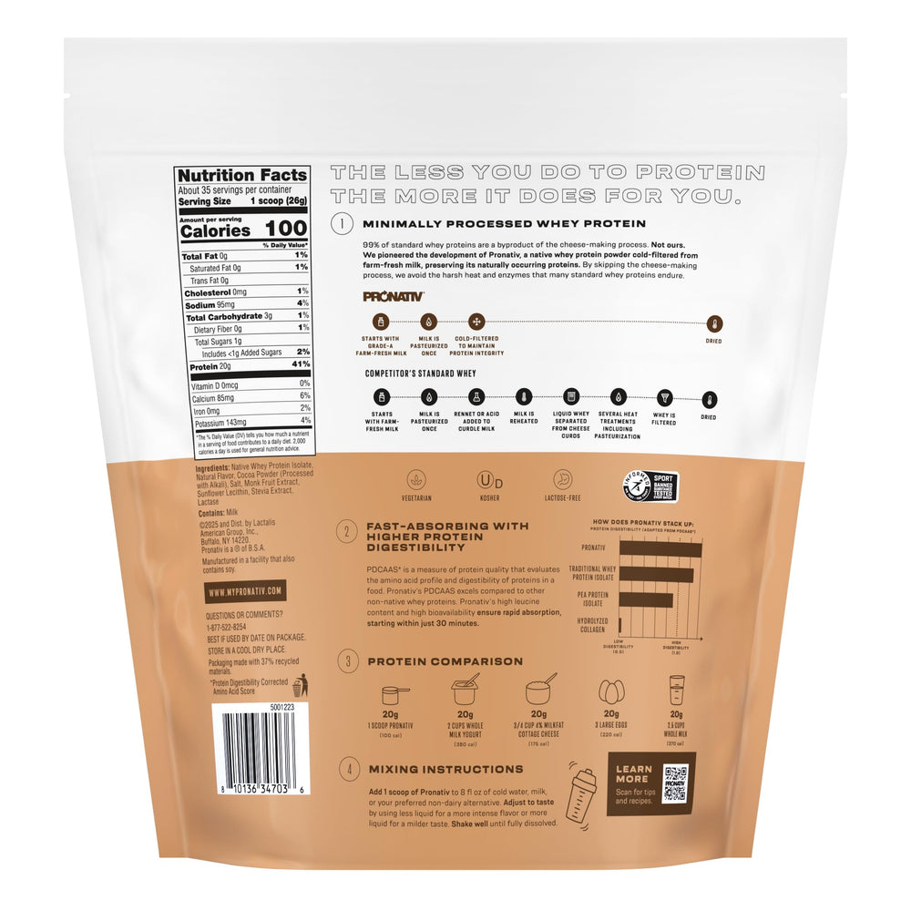 Lactose-free Pronativ protein delivers complete amino acids for everyday use