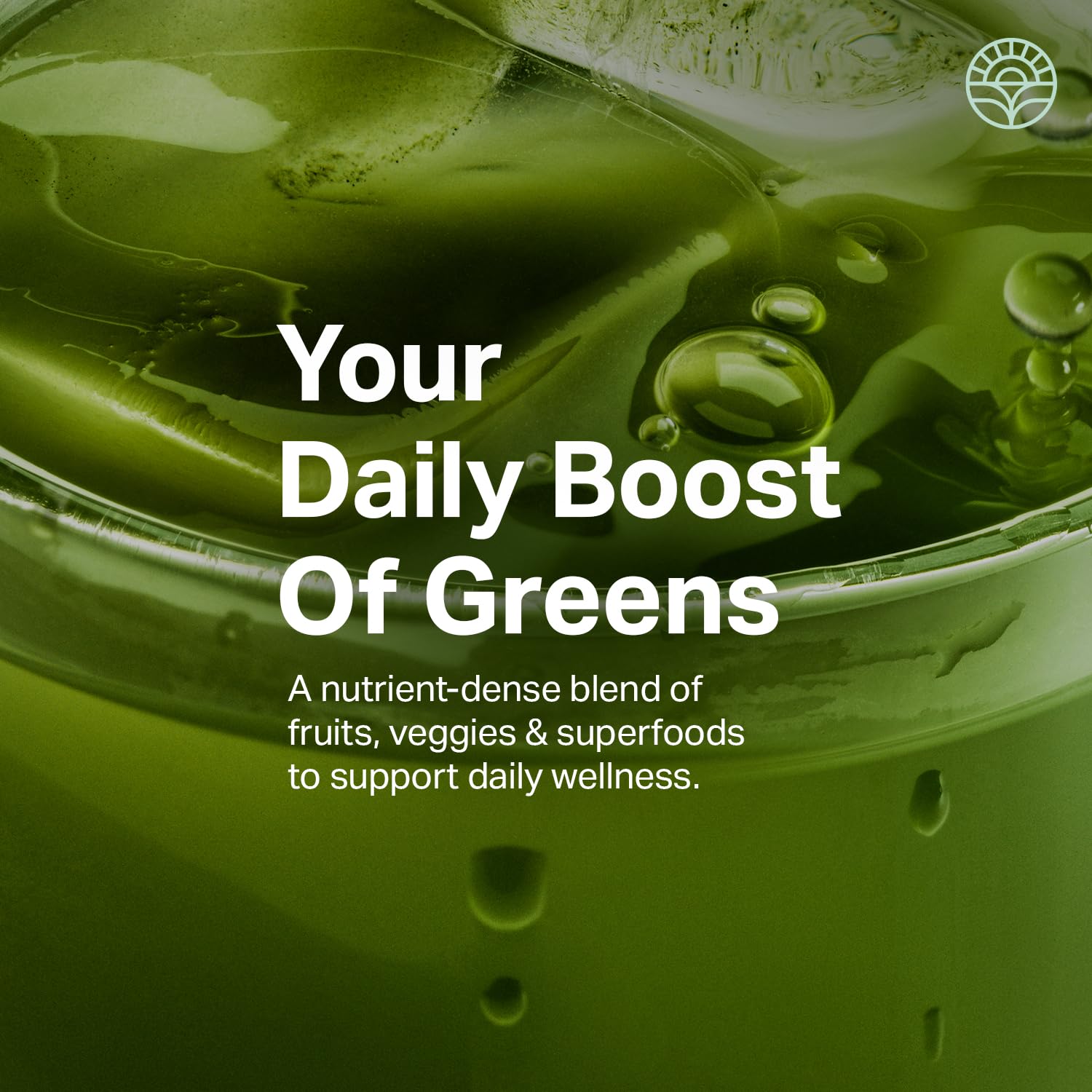 Proper Greens powder swirling with water in a shaker bottle