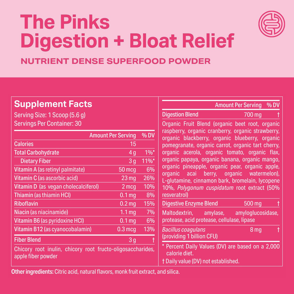 Proper Pinks enzyme blend with bromelain and lycopene for digestion support.