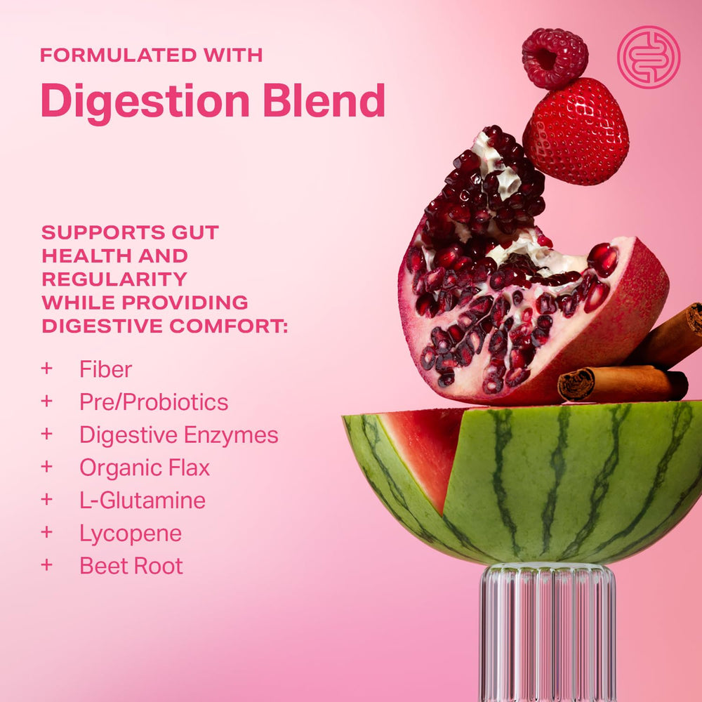 Proper Pinks BC99 probiotic strain highlighted on the label for digestive wellness.