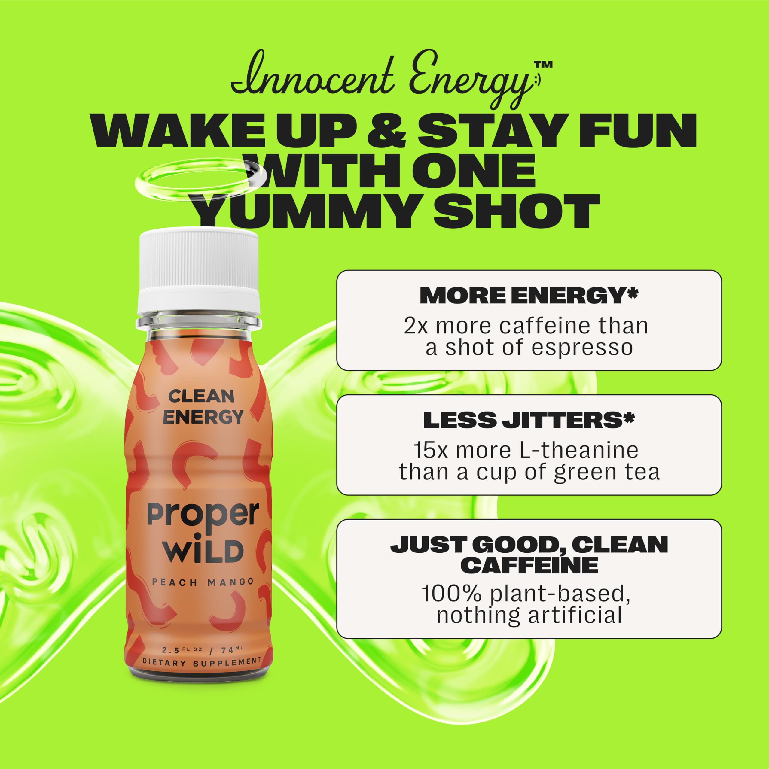Proper Wild energy shot six-pack ready for use in daily routines.