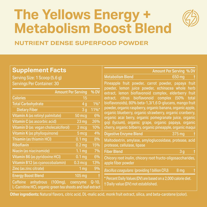 Proper Yellows energy gluten-free and dairy-free label highlights inclusivity.