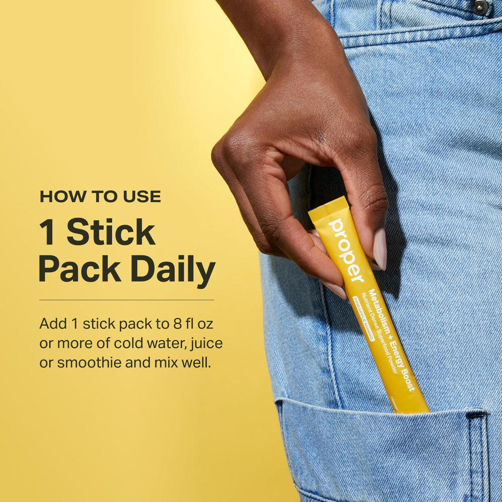 Proper Yellows energy on-the-go pack for convenient daily energy.