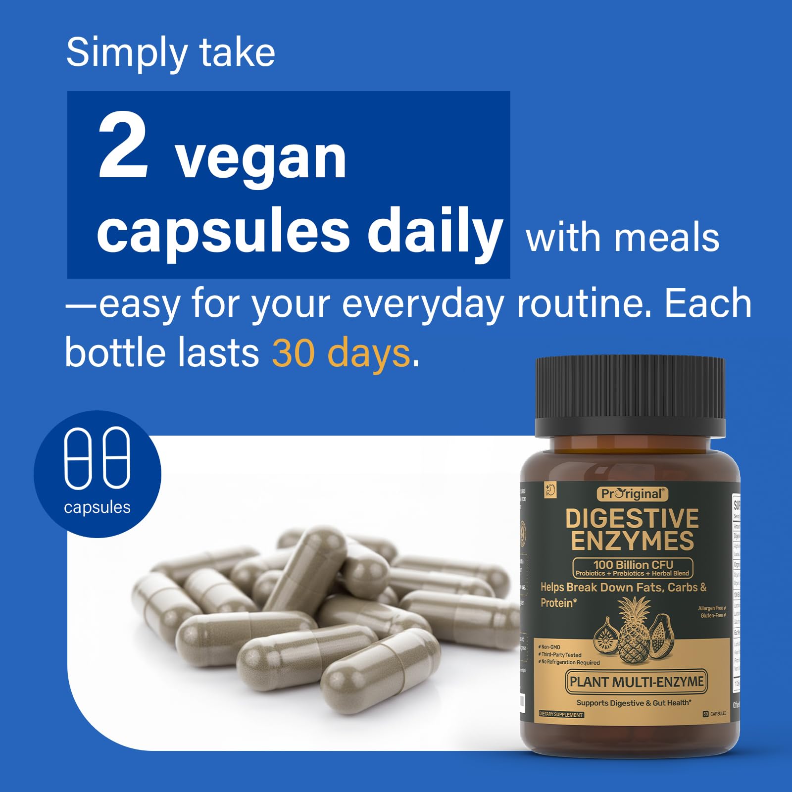 Probiotic bottle with clear labeling and acidophilus emphasis