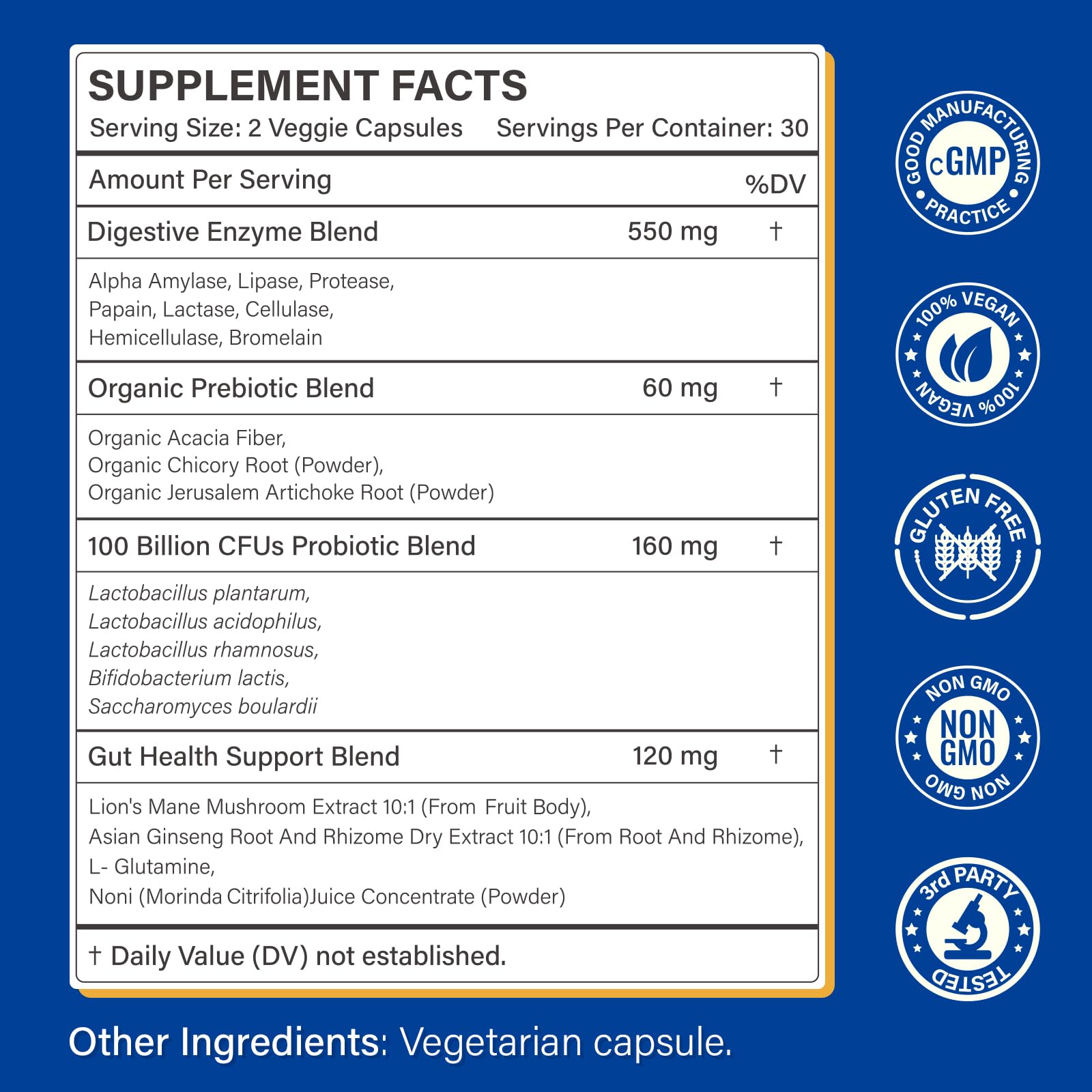 Proriginal vegan capsules closeup indicating easy-to-swallow daily supplement.