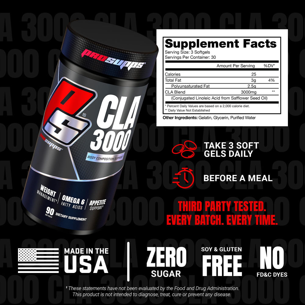 PROSUPPS CLA 3000 gym scene conveys lean body goals.