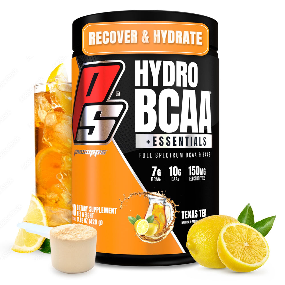 PROSUPPS HydroBCAA Texas Tea bottle ready to boost hydration during workouts