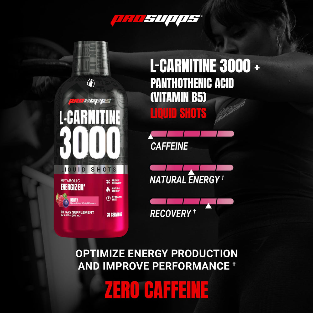 Pouring a PROSUPPS L-Carnitine 3000 shot demonstrates easy daily use.