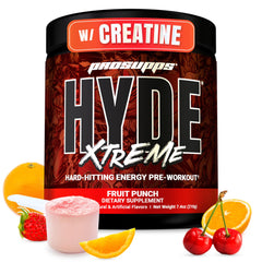 PROSUPPS Mr. Hyde Xtreme fruit punch bottle ready for intense training and sustained energy