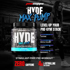 PROSUPPS Mr HYDE Max Pump scoop illustrates easy dosing for powerful workouts.