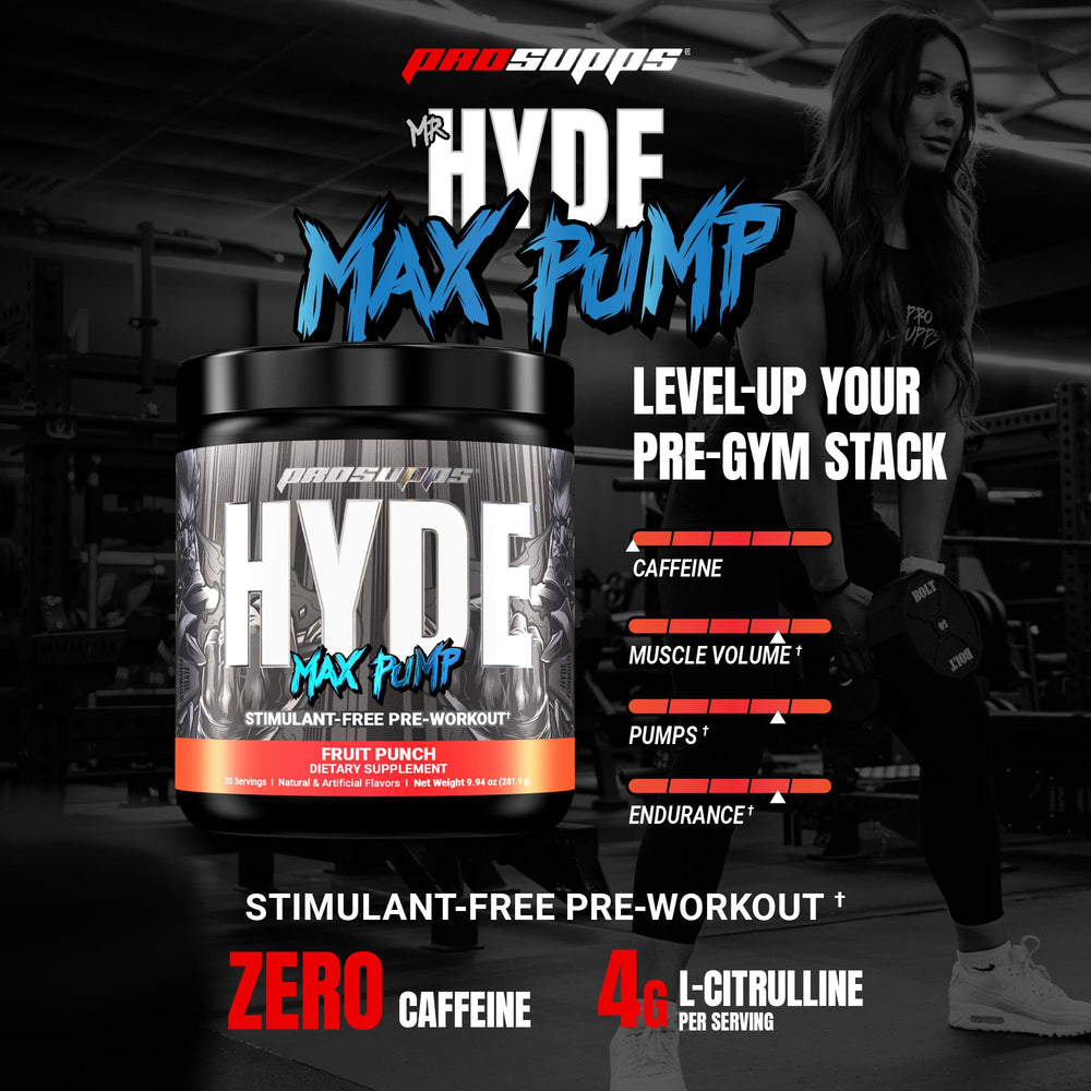 Scoop of PROSUPPS Mr Hyde Max Pump ready to mix for a pre-workout boost.