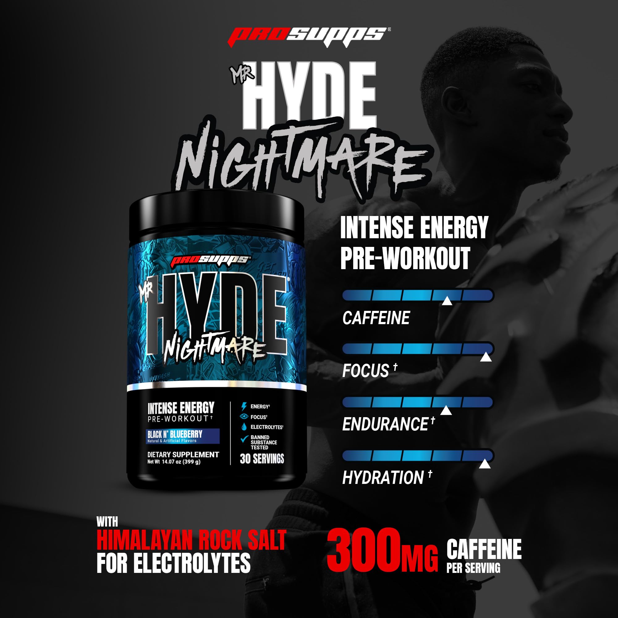 Scoop of PROSUPPS Mr. Hyde Nightmare for quick workout preparation
