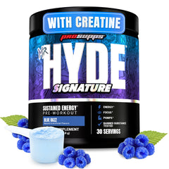 ProSupps Mr. Hyde Signature polvo sabor frambuesa azul para energía durante el entrenamiento