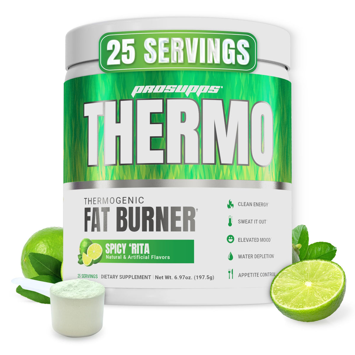 PROSUPPS Spicy Rita tub front showing bold branding and metabolism support potential